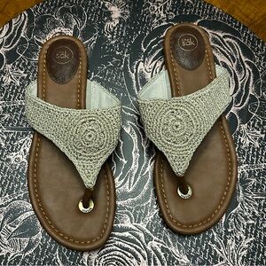 The Sak Shana Flip Sandals Eggshell Sparkle Color